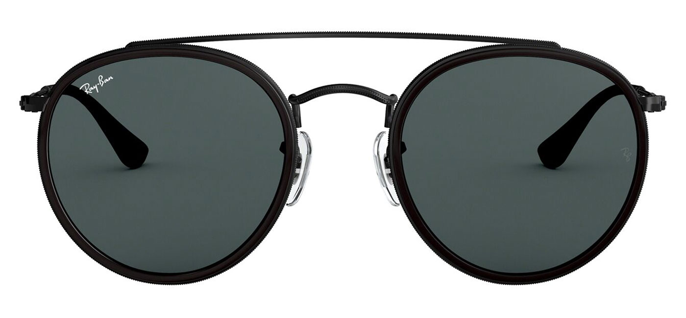 Ray Ban RB3647N Round Double Bridge Sunglasses Black Grey