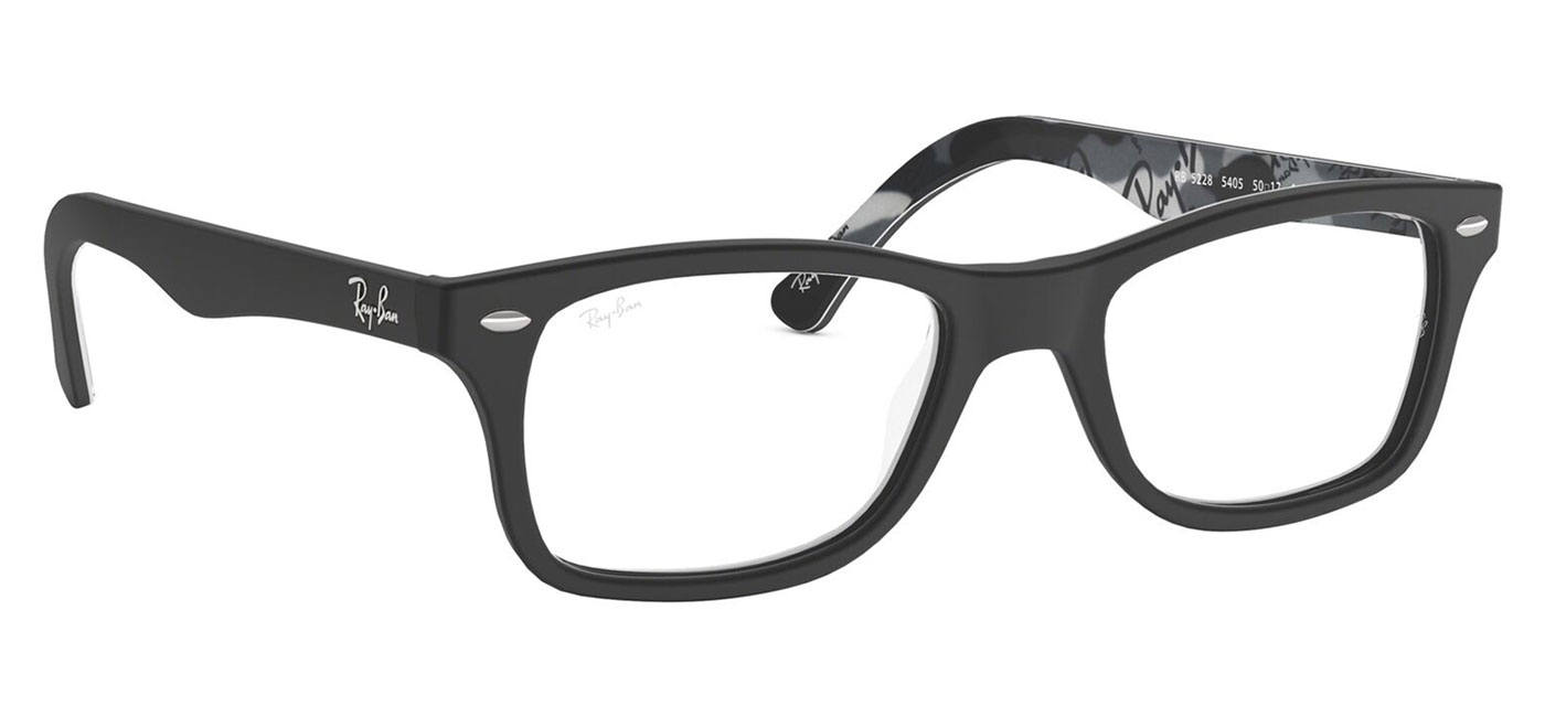 Ray-Ban RX5228 Glasses - Matte Black on Camouflage Texture - Tortoise+Black