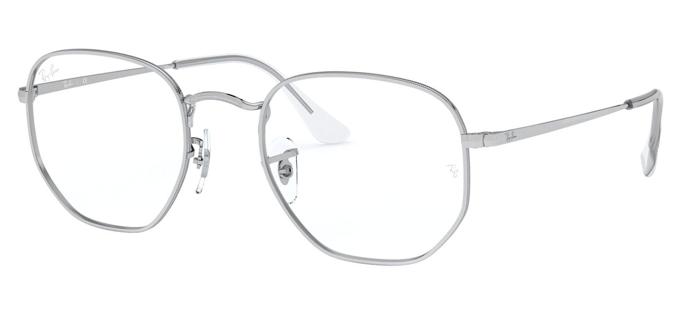 Ray-Ban RX6448 Hexagonal Glasses - Silver - Tortoise+Black