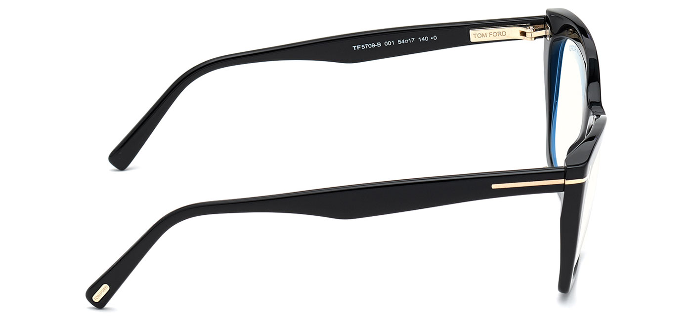 Tom Ford FT5709 B Glasses Shiny Black Tortoise Black