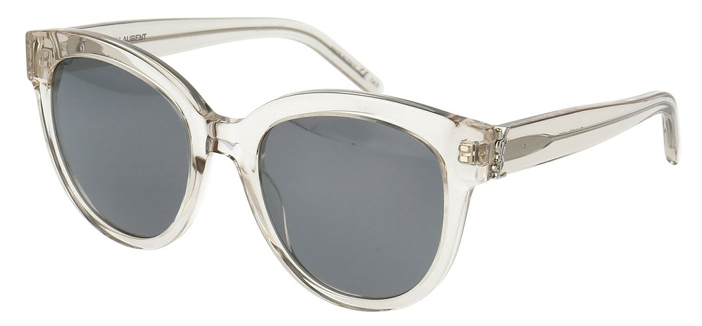 Saint Laurent SL M29 Sunglasses - Transparent Beige / Silver Mirror -  Tortoise+Black
