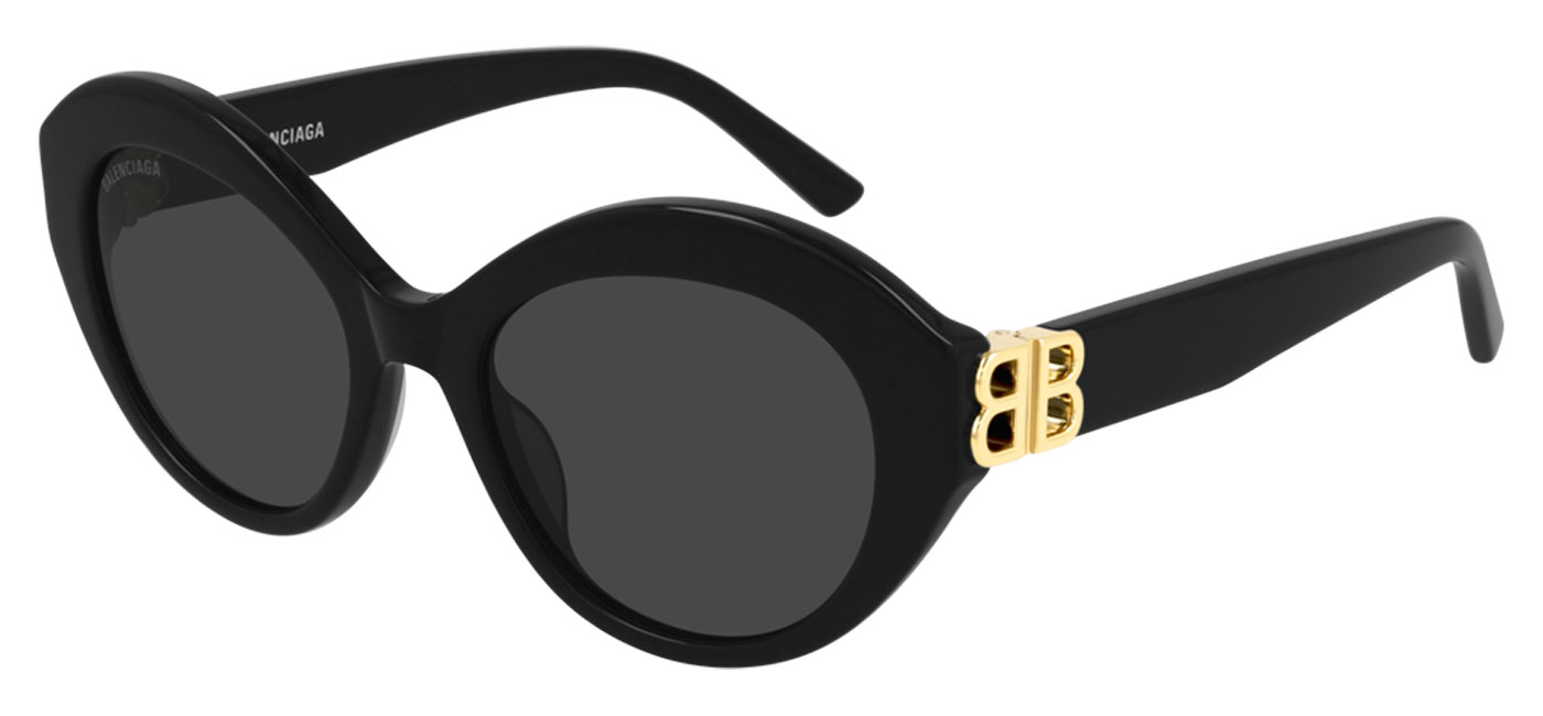 Balenciaga BB0133S Sunglasses Black / Grey Tortoise+Black