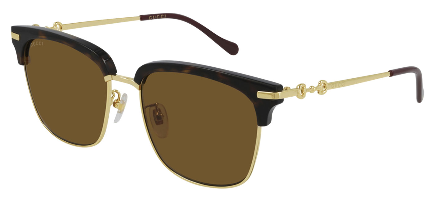 Gucci GG0918S Prescription Sunglasses Havana & Gold / Brown