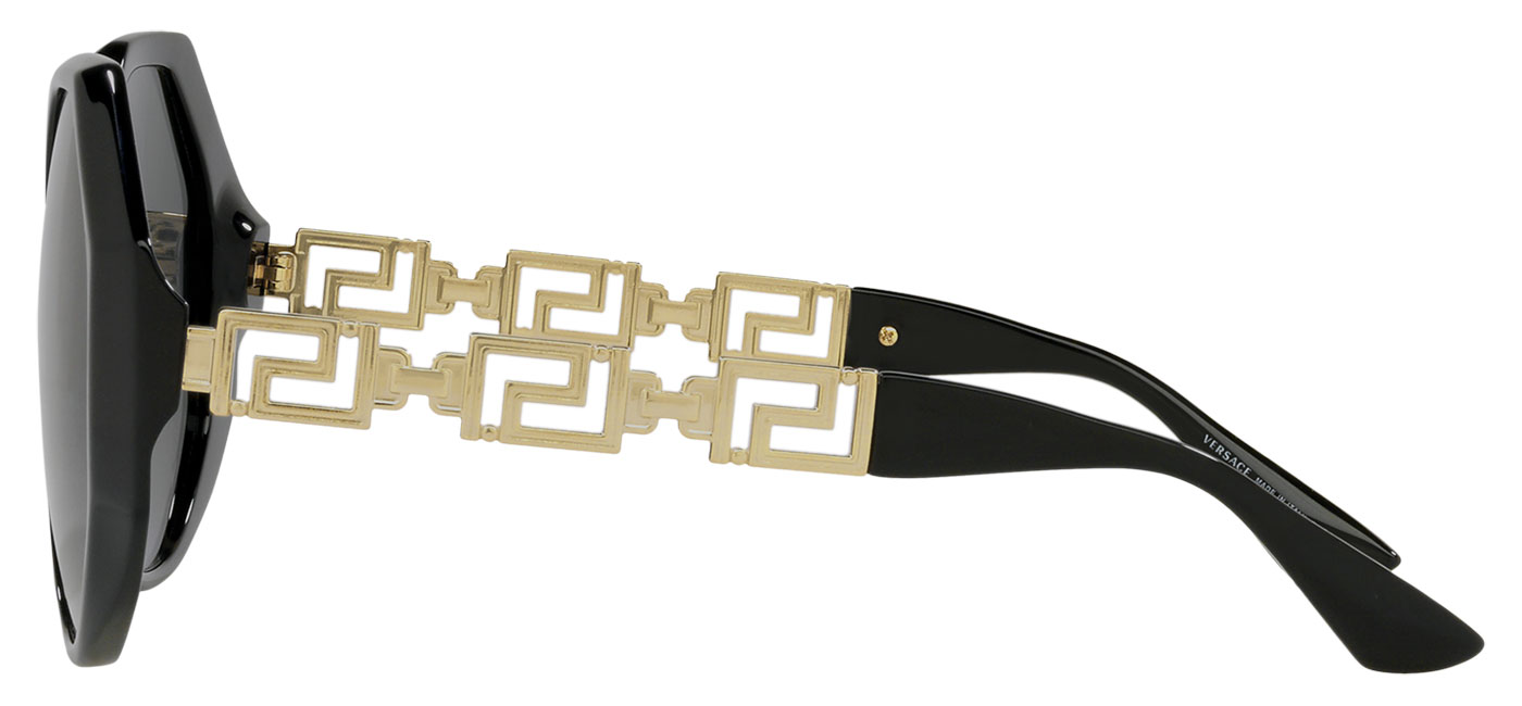 Versace VE4395 Prescription Sunglasses - Black & Gold / Grey - Tortoise 