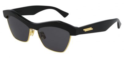 Bottega Veneta BV1099S Prescription Sunglasses - Black & Gold / Grey