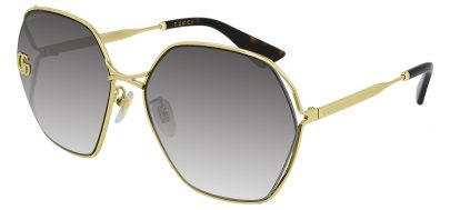 Gucci GG0818SA Sunglasses - Gold / Grey Gradient