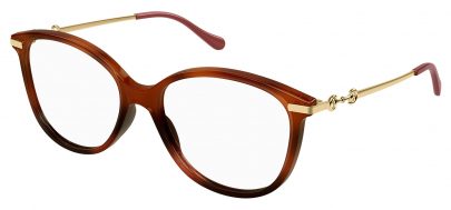 Gucci GG0967O Glasses - Havana & Gold