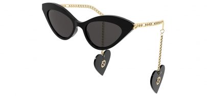 Gucci GG0978S Sunglasses - Black & Gold / Grey