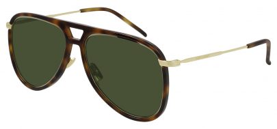 Saint Laurent SL CLASSIC 11 RIM Sunglasses - Havana & Gold / Green