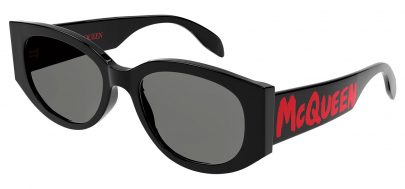 Alexander McQueen AM0330S Prescription Sunglasses - Black & Red / Grey
