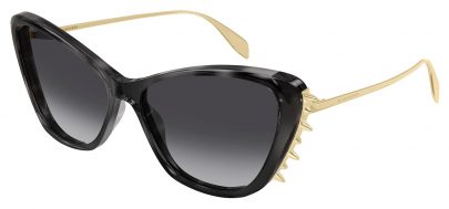 Alexander McQueen AM0339S Prescription Sunglasses - Havana & Gold / Grey Gradient