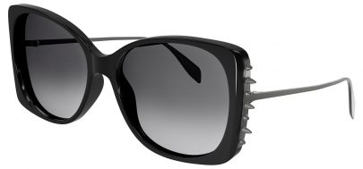 Alexander McQueen AM0340S Prescription Sunglasses - Black & Silver / Grey Gradient