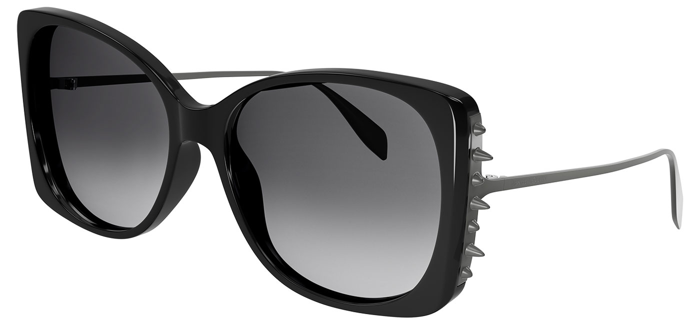 Alexander McQueen AM0340S Prescription Sunglasses – Black & Silver / Grey Gradient 1