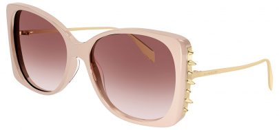 Alexander McQueen AM0340S Prescription Sunglasses - Nude & Gold / Brown Gradient