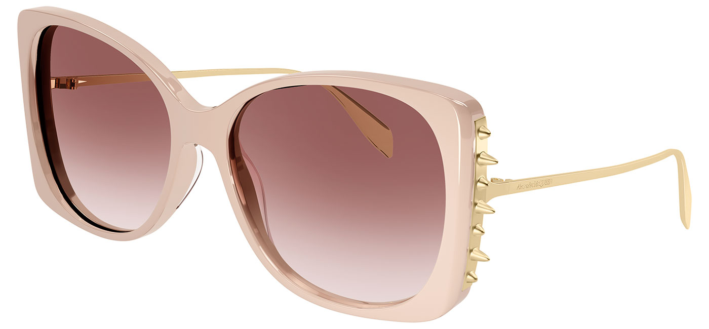 Alexander McQueen AM0340S Prescription Sunglasses – Nude & Gold / Brown Gradient 1