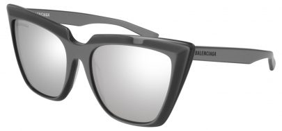 Balenciaga BB0046S Sunglasses - Grey / Silver Mirror