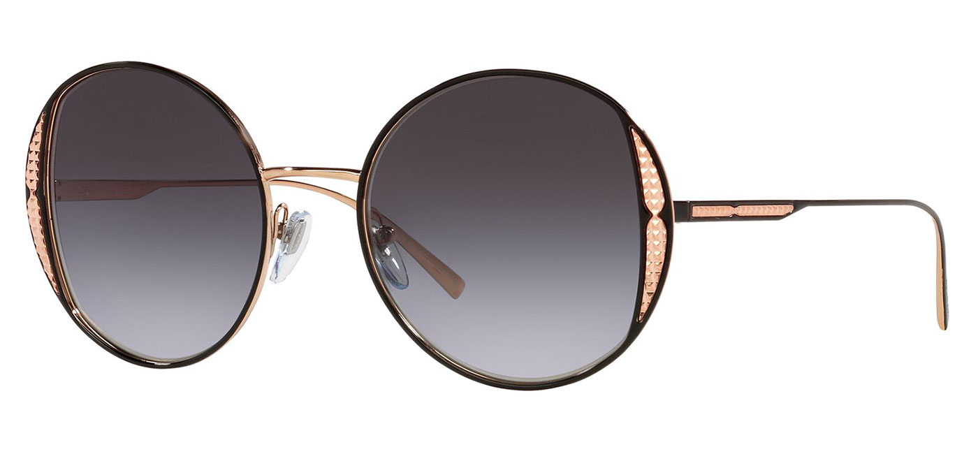 Bvlgari BV6169 Prescription Sunglasses – Pink Gold & Black / Grey Gradient 1