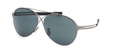 Tom Ford FT0828 Rocco Sunglasses - Shiny Dark Ruthenium / Blue
