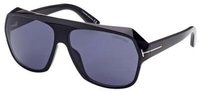 Tom Ford FT0908 Hawkings-02 Sunglasses - Shiny Black / Blue