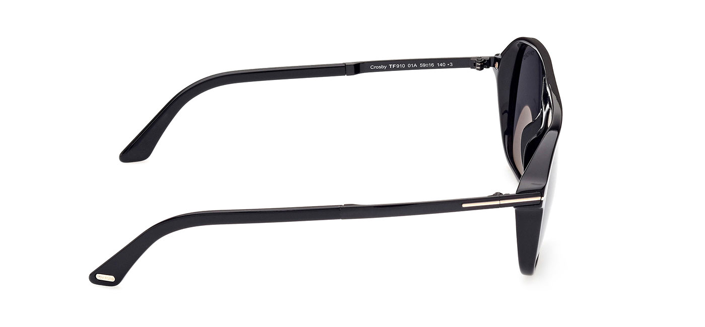 Tom Ford FT0910 Crosby Prescription Sunglasses – Shiny Black / Smoke 4
