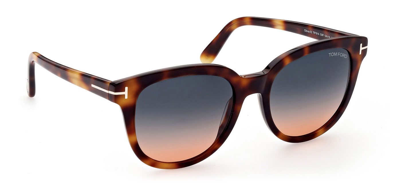 Tom Ford FT0914 Olivia-02 Sunglasses - Blonde Havana / Green Gradient -  Tortoise+Black