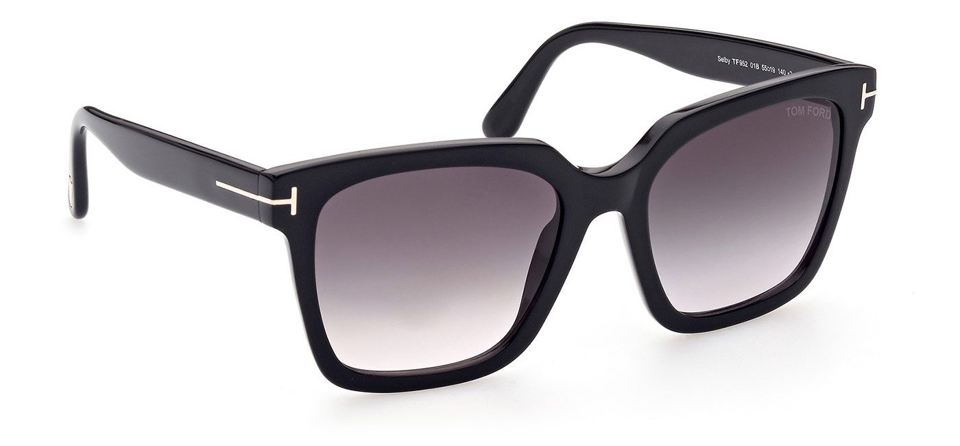 Tom Ford FT0952 Selby Sunglasses – Shiny Black / Smoke Gradient 3