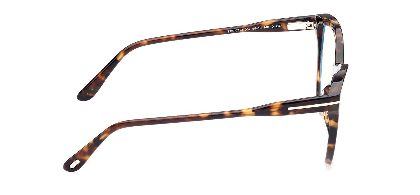 Tom Ford FT5772-B Glasses – Dark Havana & Clip-On (Dark Havana / Rose Gradient) 4