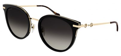 Gucci GG1015SK Prescription Sunglasses - Black & Gold / Grey Gradient