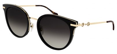 Gucci GG1015SK Sunglasses - Black & Gold / Grey Gradient