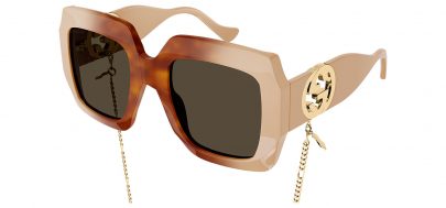 Gucci GG1022S Prescription Sunglasses - Havana & Ivory / Brown
