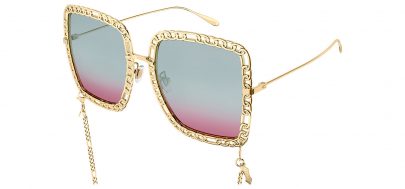 Gucci GG1033S Sunglasses - Gold / Light Blue to Rose Gradient