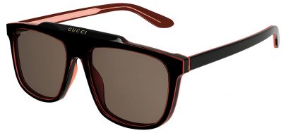 Gucci GG1039S Prescription Sunglasses - Black & Red / Brown