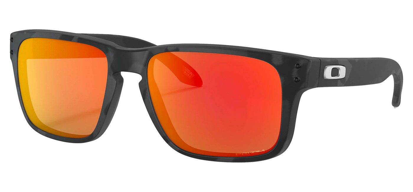 Oakley Holbrook XS Sunglasses - Matte Black Camo / Prizm Ruby -  Tortoise+Black