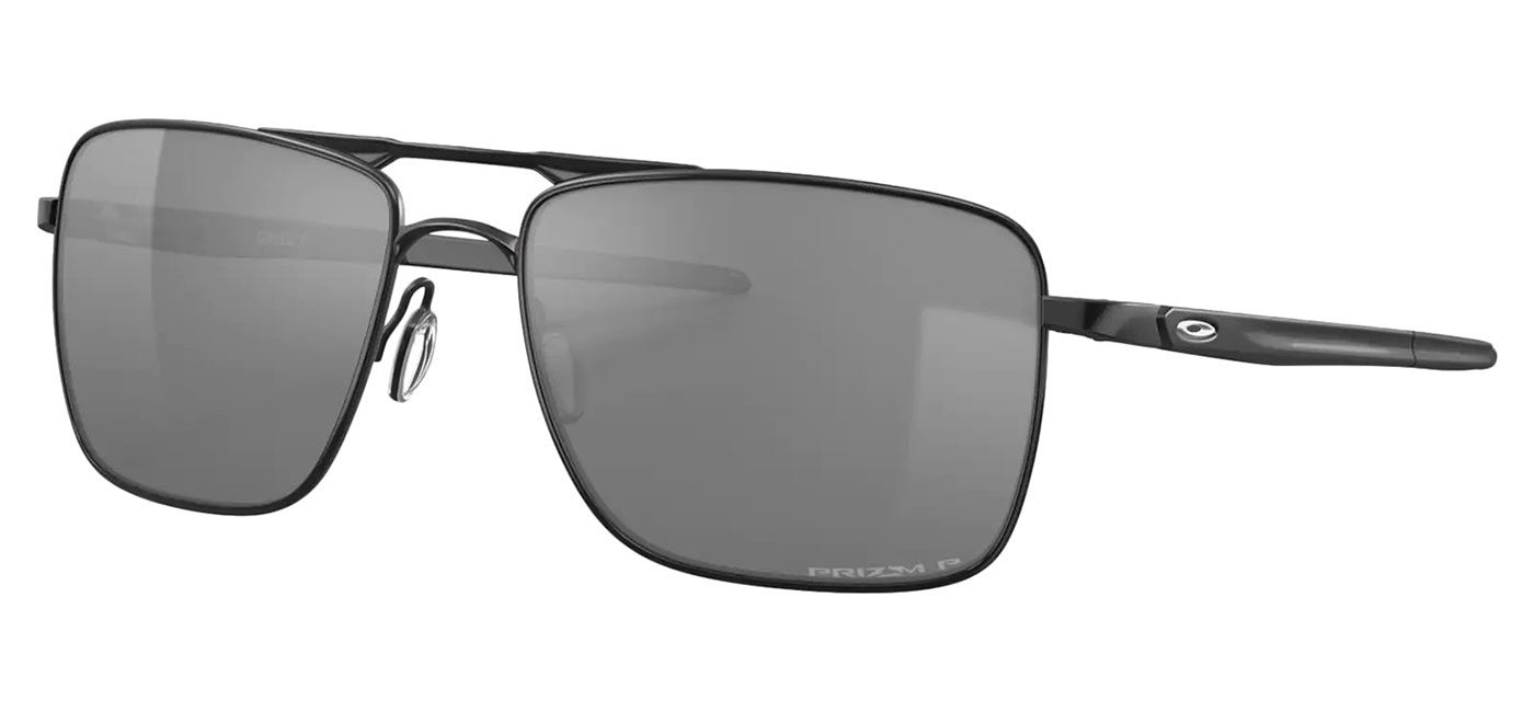 Oakley Gauge 6 Titanium Sunglasses Satin Black / Prizm Black Polarised Tortoise+Black