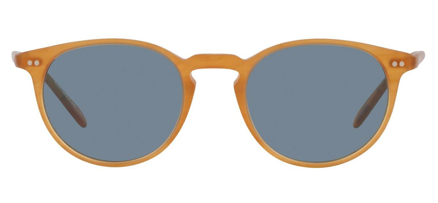Oliver Peoples OV5004SU Riley Sunglasses – Semi Matte Amber Tortoise / Cobalto 2