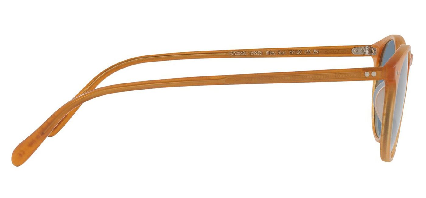 Oliver Peoples OV5004SU Riley Sunglasses – Semi Matte Amber Tortoise / Cobalto 4