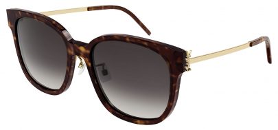 Saint Laurent SL M48S_C/K Prescription Sunglasses - Havana & Gold / Grey Gradient