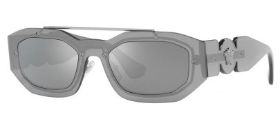 Versace VE2235 Sunglasses - Transparent Grey / Silver Mirror