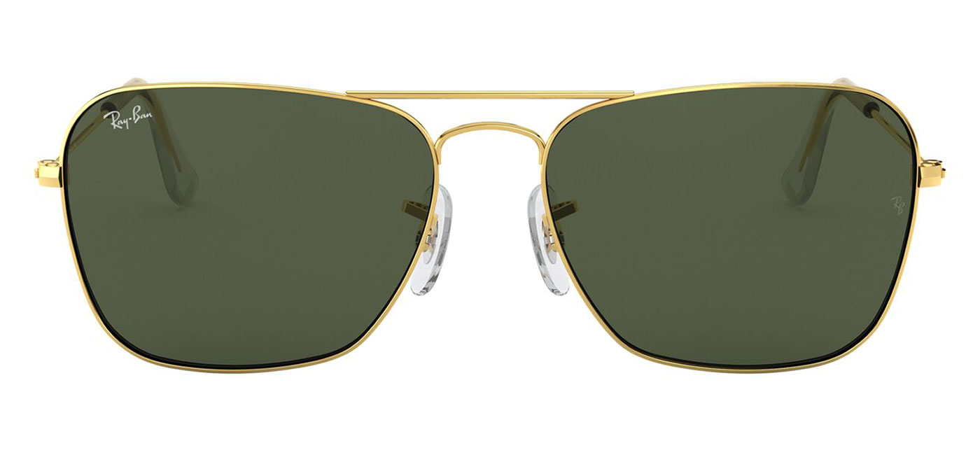 Ray-Ban RB3136 Caravan Sunglasses – Gold / Green 2
