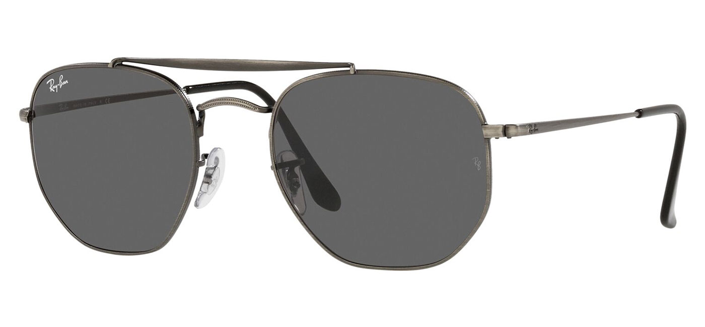 Ray-Ban RB3648 Marshal Sunglasses - Antique Gunmetal / Dark Grey - Tortoise+ Black
