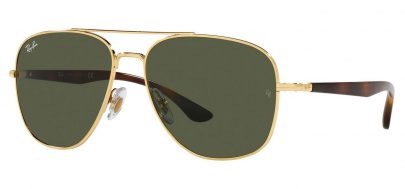 Ray-Ban RB3683 Sunglasses - Gold / Green