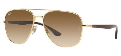 Ray-Ban RB3683 Prescription Sunglasses - Gold / Brown Gradient