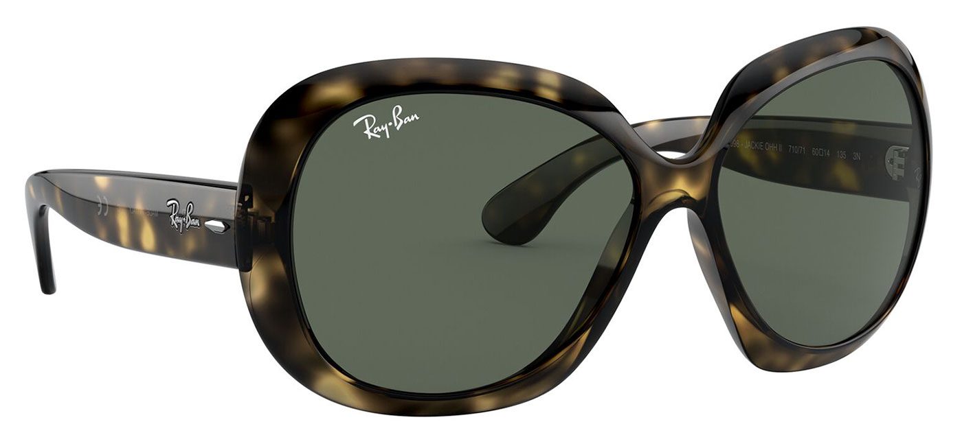Ray-Ban RB4098 Jackie Ohh II Sunglasses - Havana / Green - Tortoise+Black