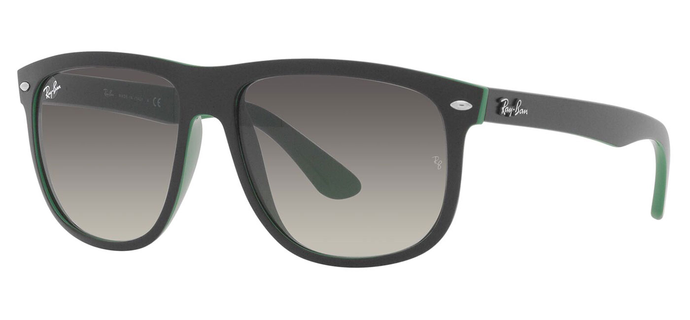 Ray-Ban RB4147 Boyfriend Sunglasses – Matte Black on Green / Grey Gradient 1