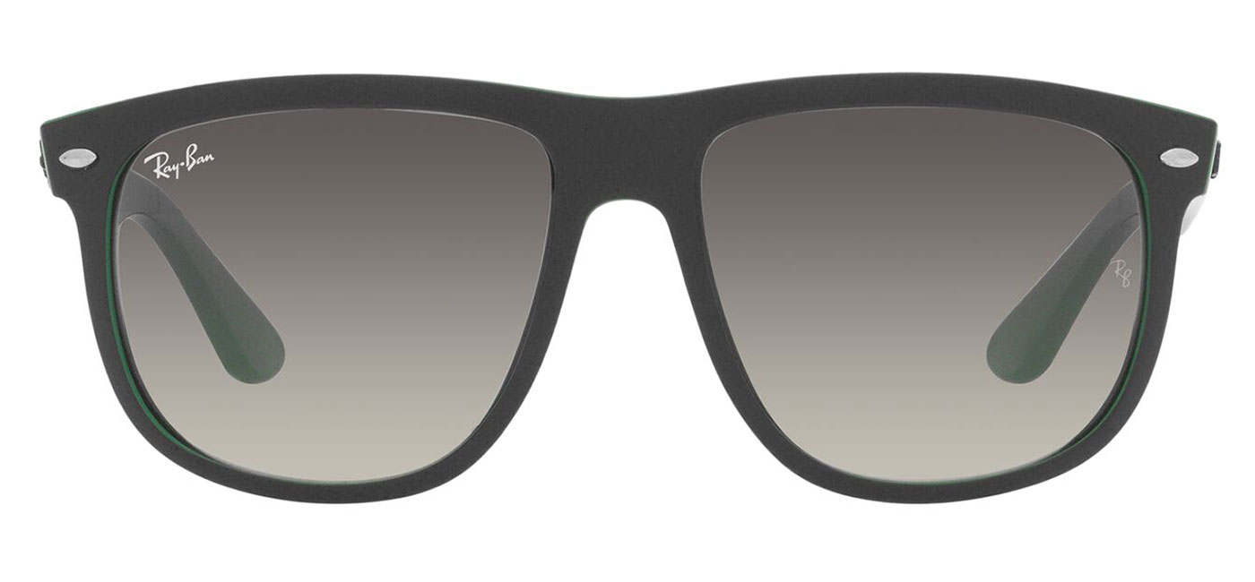 Ray-Ban RB4147 Boyfriend Sunglasses – Matte Black on Green / Grey Gradient 2