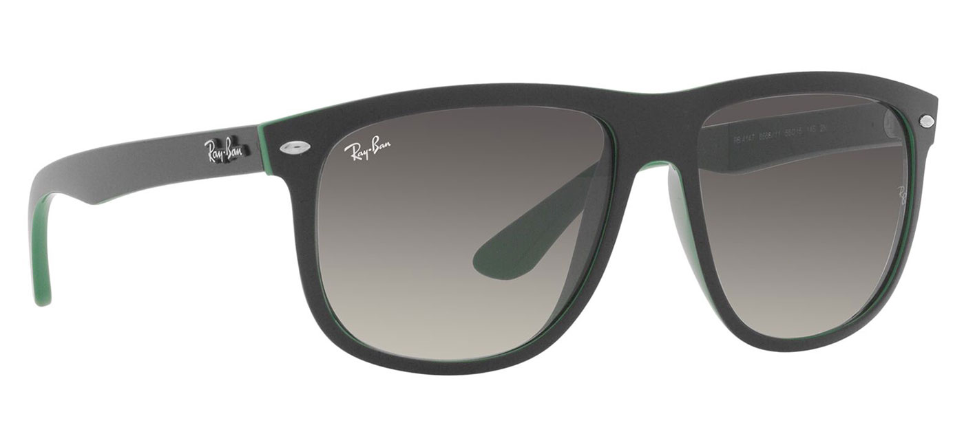 Ray-Ban RB4147 Boyfriend Sunglasses – Matte Black on Green / Grey Gradient 3