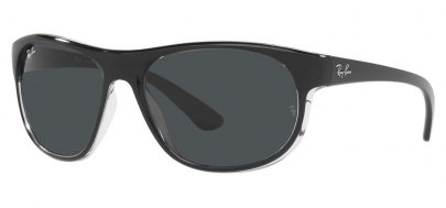 Ray-Ban RB4351 Sunglasses - Black on Transparent / Dark Grey