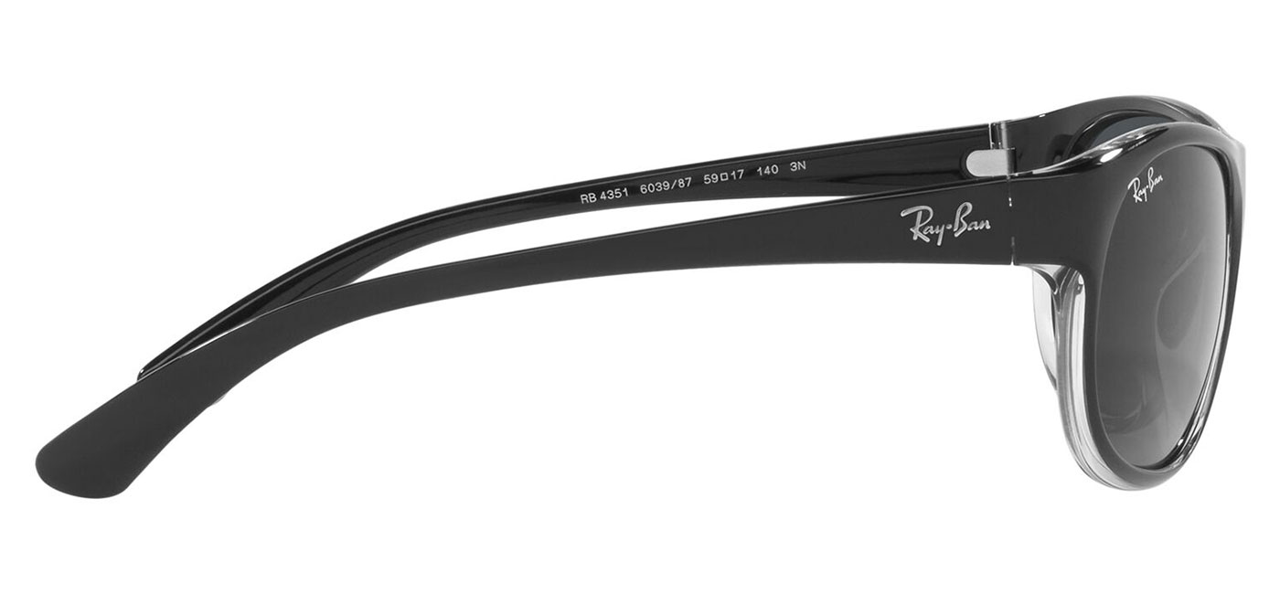 Ray-Ban RB4351 Sunglasses – Black on Transparent / Dark Grey 4