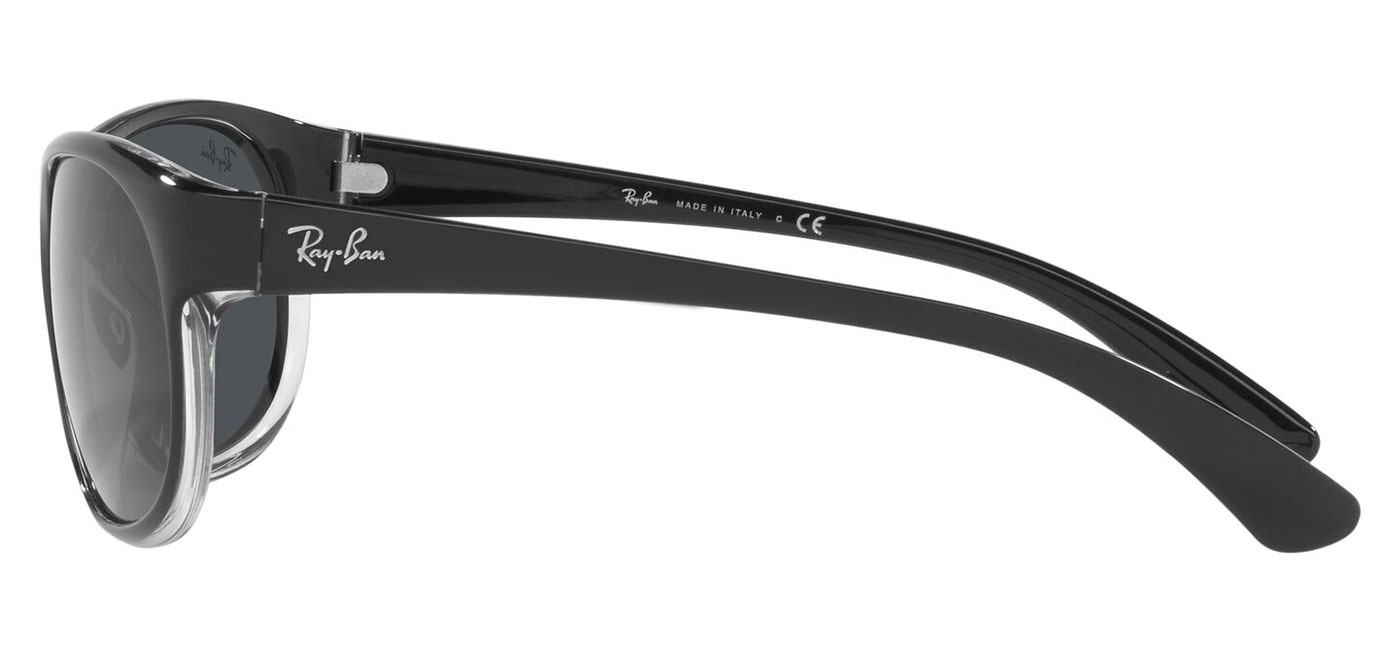 Ray-Ban RB4351 Sunglasses – Black on Transparent / Dark Grey 5