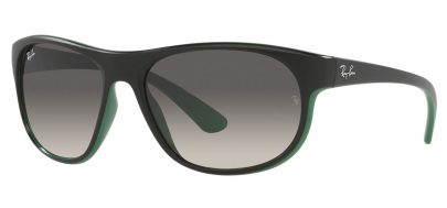 Ray-Ban RB4351 Prescription Sunglasses - Matte Black on Green / Grey Gradient